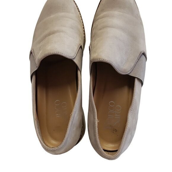 Franco Sarto Hailie 2 Womens Shoes Loafer Size 7.5 Tan Taupe Cream Pre-Owned - Picture 3 of 13